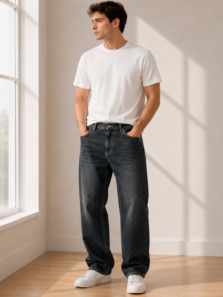 Calvin Klein Men’s Jeans 34 Medium Dark Wash Straight Fit Denim Pants